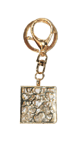 Special Love Diomond Store In Golden Cube Metal Keychain - Image 5